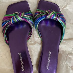 Jeffrey Campbell Knaughty flat slides sandals, 6